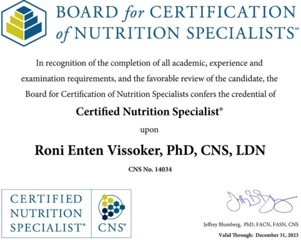 CNS: Certified Nutritionist Specialist